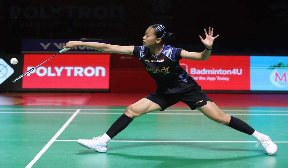 Pebulutangkis tunggal tutra Indonesia, Putri KW bertanding melawan pebulutangkis Taiwan Sung Shuo-yun pada babak pertama, Indonesia Terbuka 2026, di Istora Senayan, Jakarta, Selasa (02/06/2026). Putri KW melangkah ke babak selanjutnya setelah menang dengan