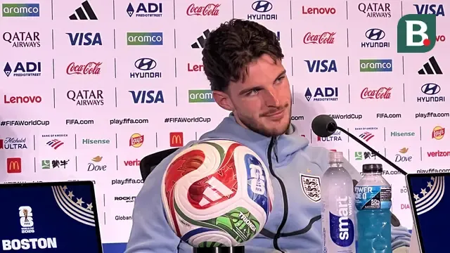 Konferensi pers Timnas Inggris di Boston, Amerika Serikat, Senin (22/6/2026), yang dihadiri Thomas Tuchel dan Declan Rice